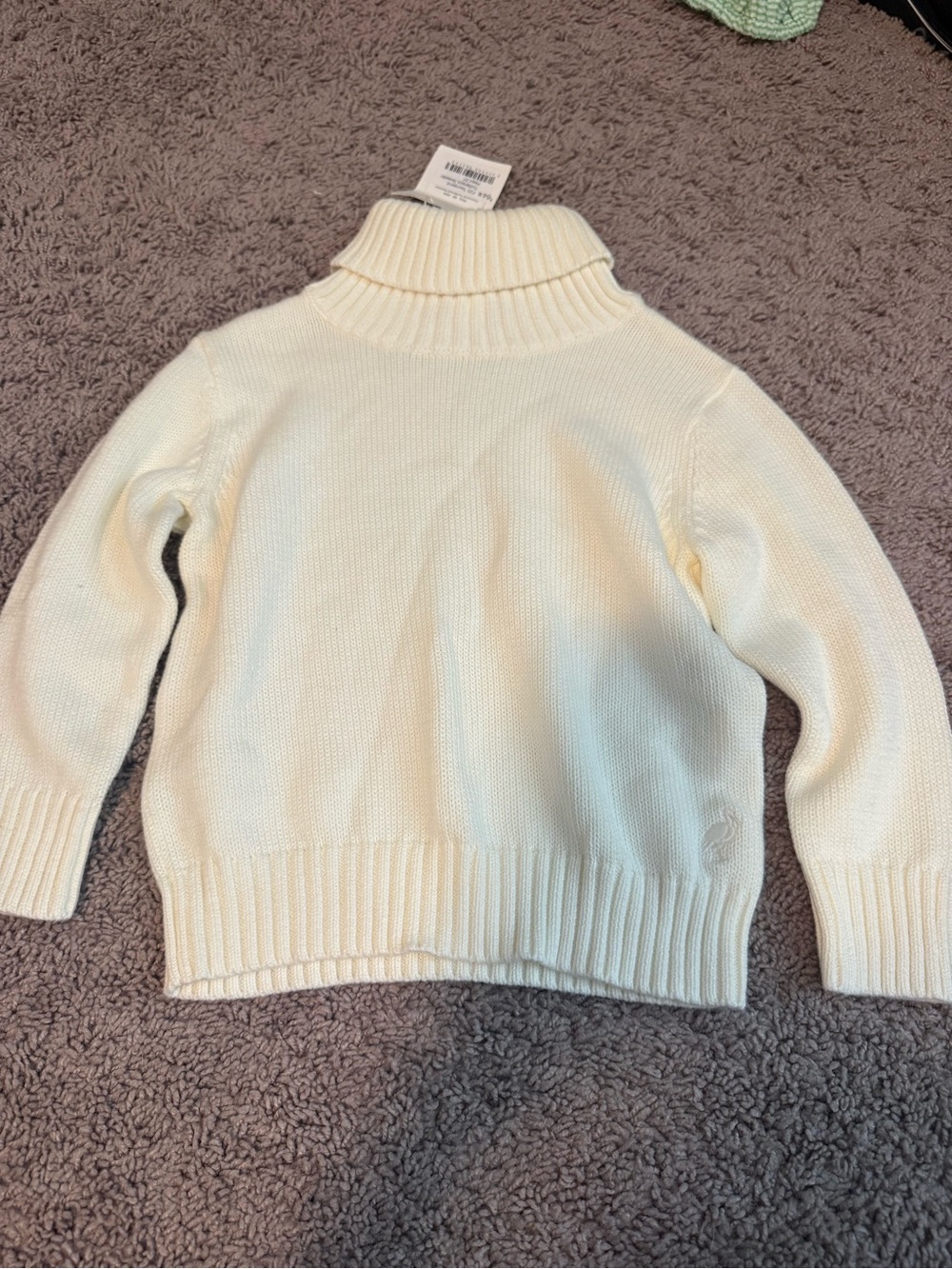 The Beaufort Bonnet Company Cream Turtleneck Sweater - Kids